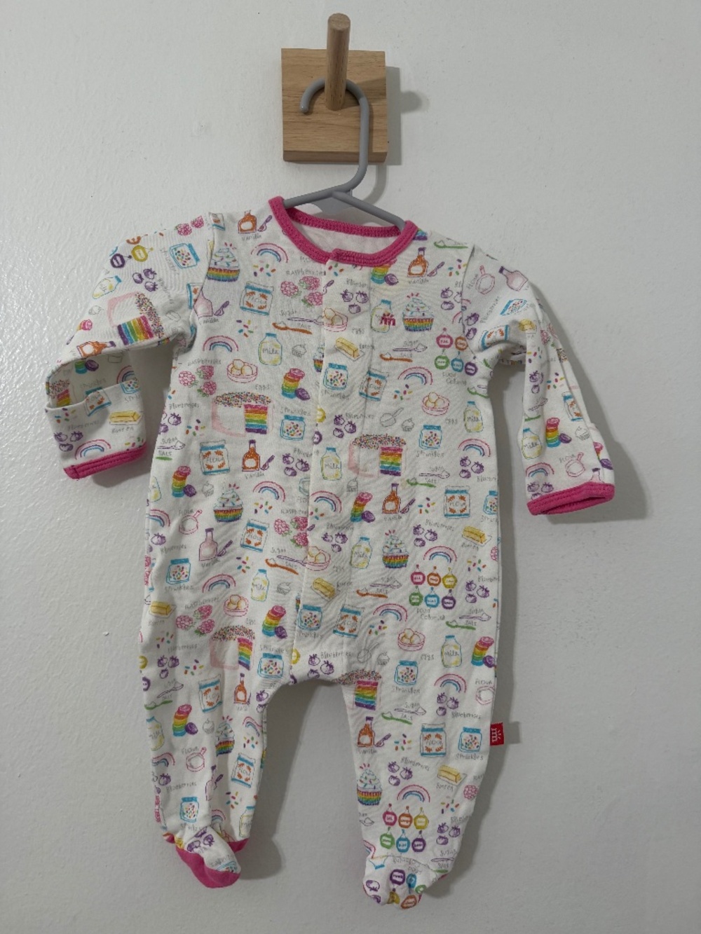 Magnetic Me Rainbow Sprinkles Footie Pajama 0-3 Months Organic Cotton Dessert